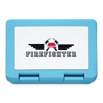 FIrefighter Logo mit Helm und Axt mit Wings - Brotdose - Saphirblau - Vorne