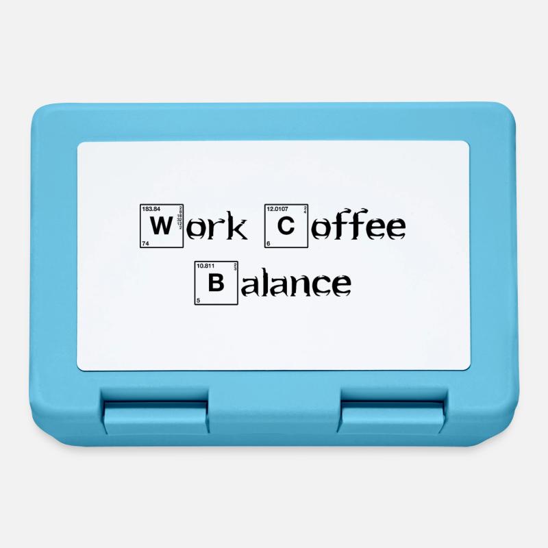 Work Coffee Balance Dictaage Travail Café Anglais - Boîte à goûter - bleu saphir