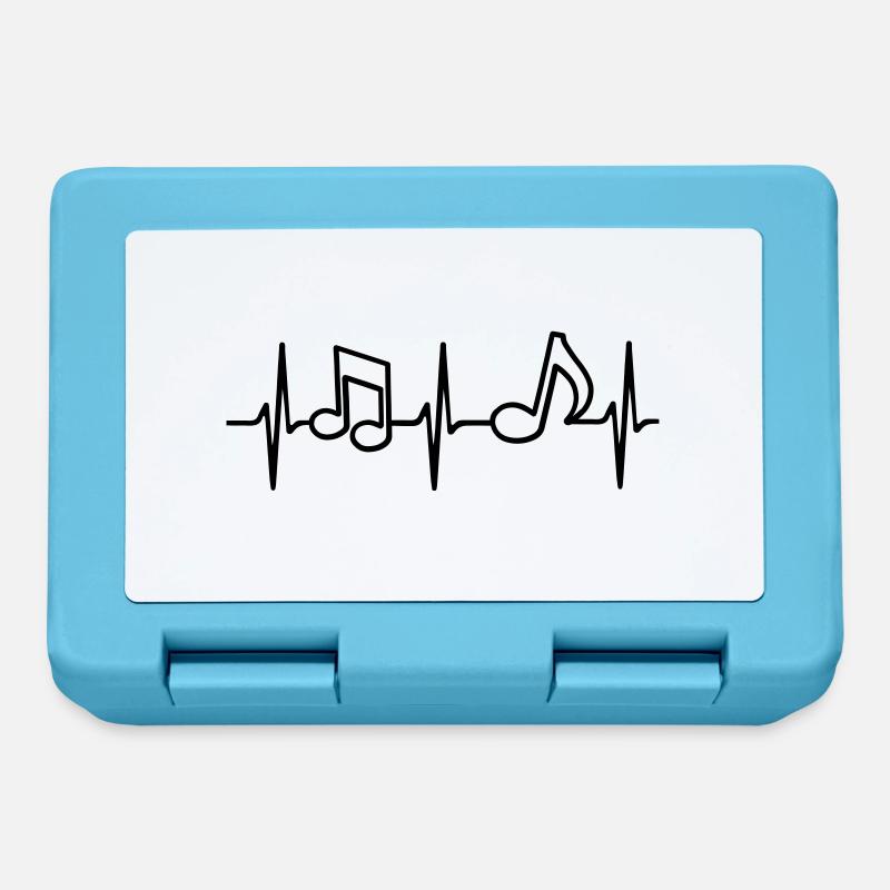 Heartbeat Music Note Notes de musique ECG - Boîte à goûter - bleu saphir