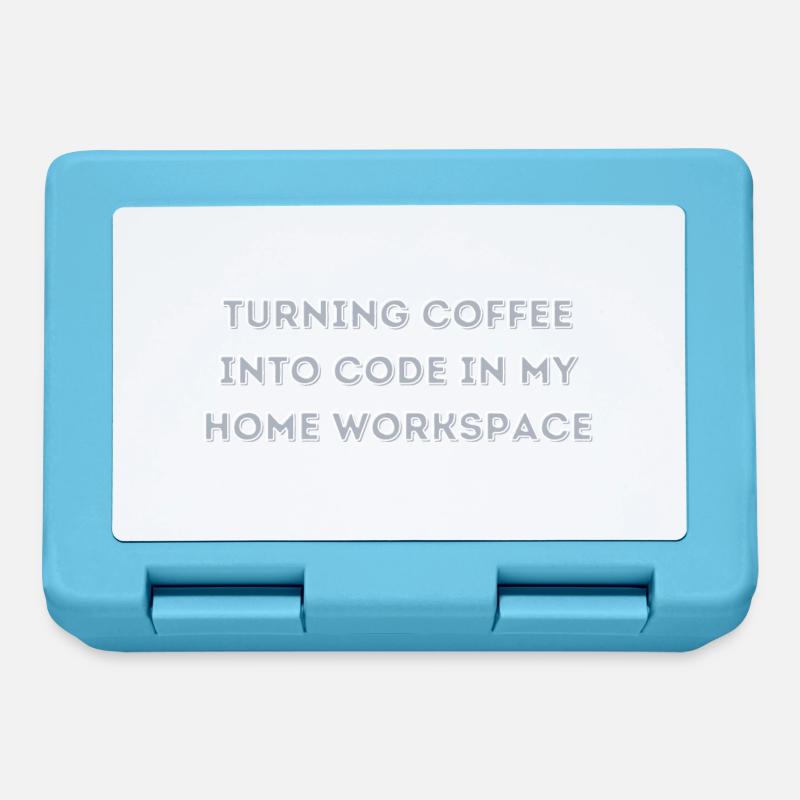 Turning Coffee into Code in my Home Workspace gift - Lunchbox - sapphire blue