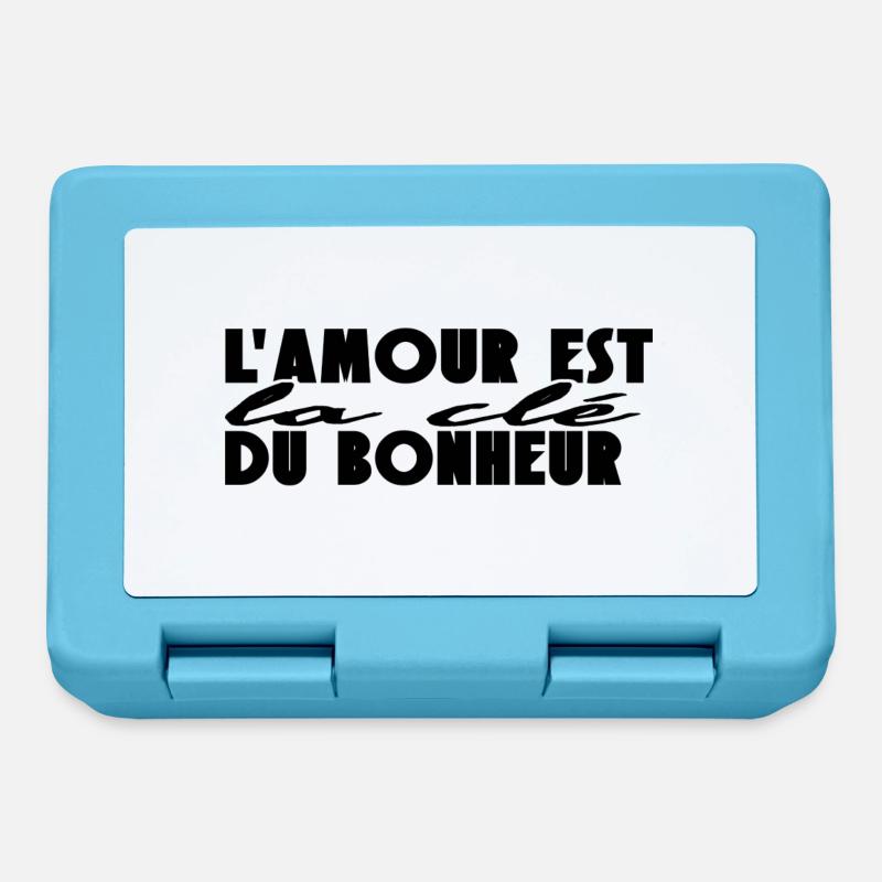 L'amour est la clé du bonheur. - Boîte à goûter - bleu saphir