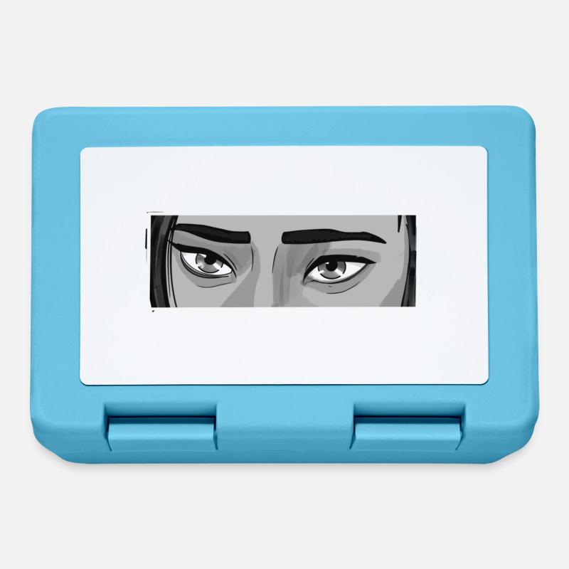 Cait Eyes BW - Lunchbox - sapphire blue