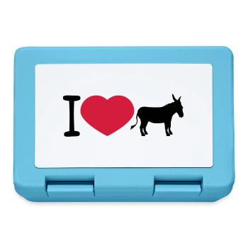 j'aime l'amour coeur âne cheval poney petit packelsel l - Boîte à goûter - bleu saphir - Devant