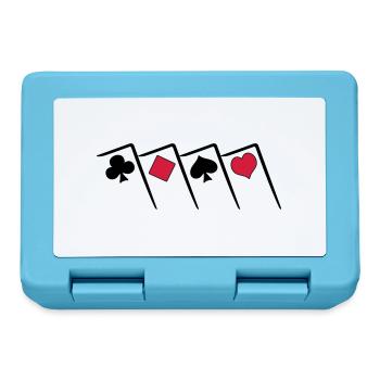 Pokern Poker all in Texas Holdem Karten Shirt - Brotdose - Saphirblau - Vorne