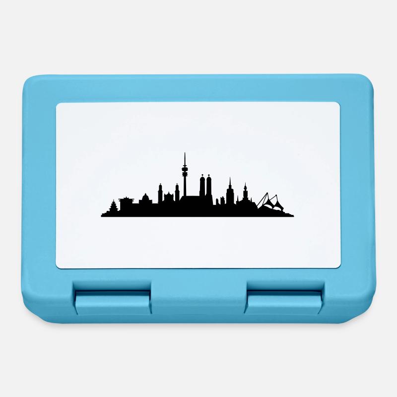 Skyline München - Brotdose - Saphirblau