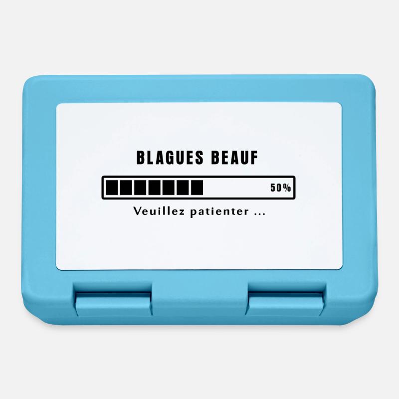 Blagues beauf en cours ! - Boîte à goûter - bleu saphir