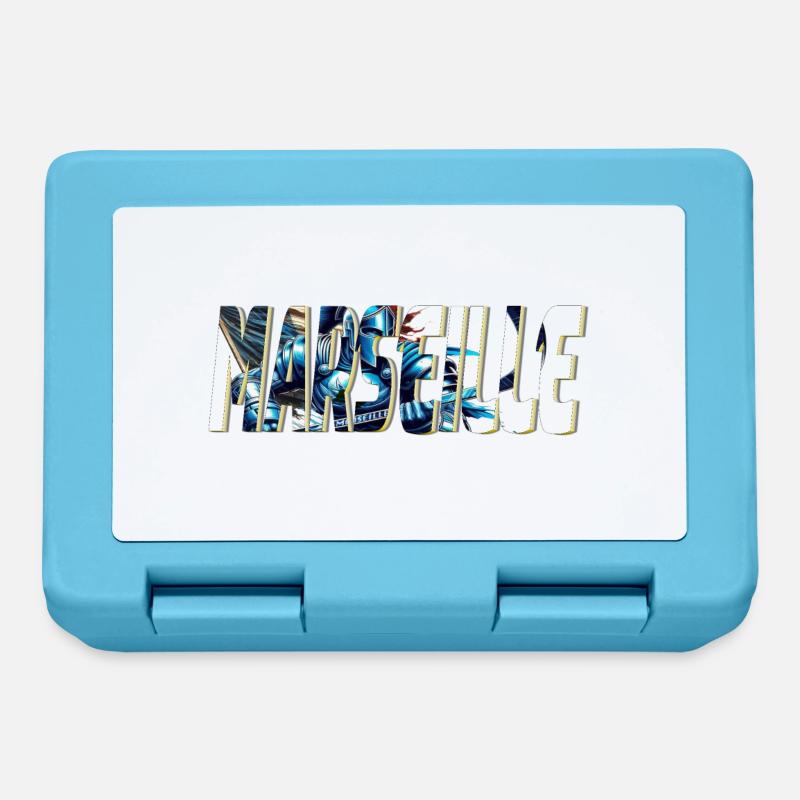 Marseille design stylisé BD - Boîte à goûter - bleu saphir