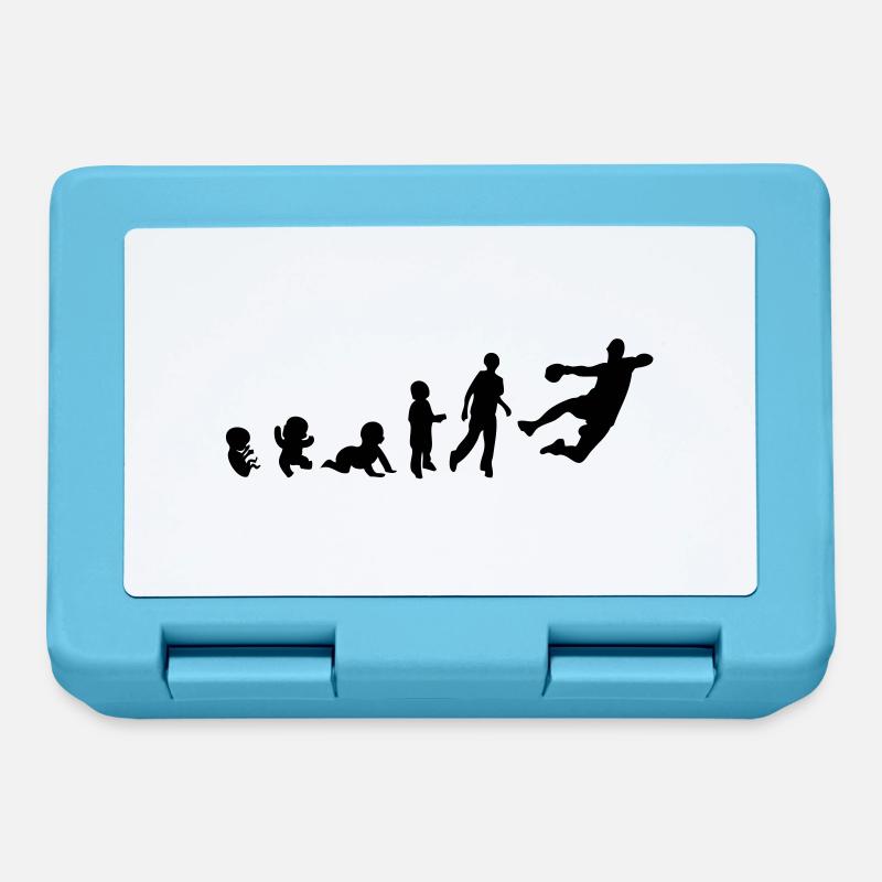 evolution homme human sport handball - Boîte à goûter - bleu saphir