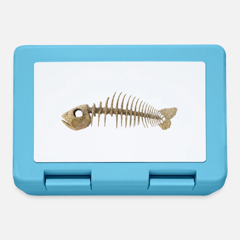 Fisch Gräten - Fish Skeleton Fish bone - Brotdose - Saphirblau