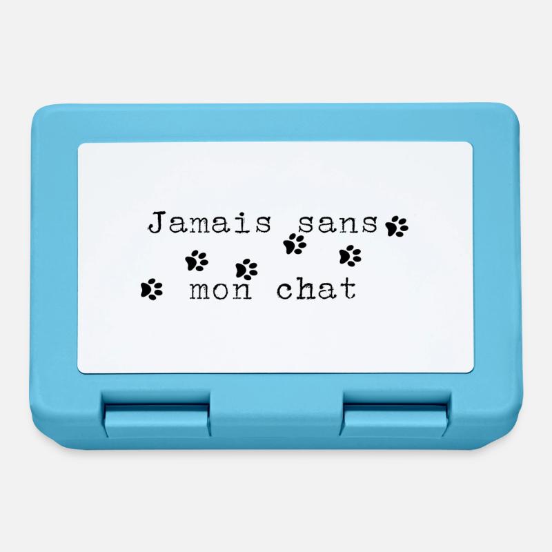 Jamais sans mon chat - Boîte à goûter - bleu saphir