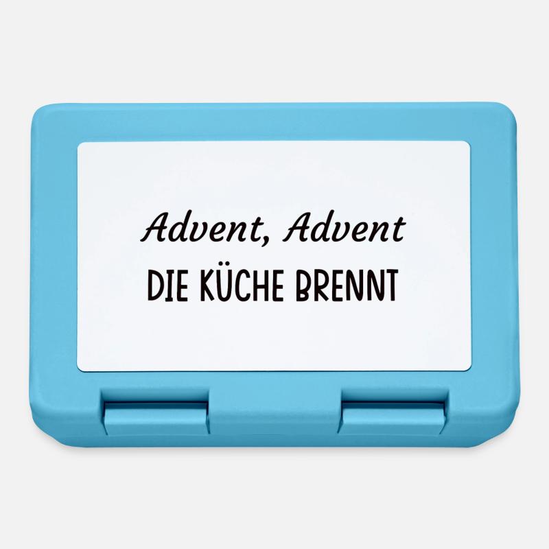 Advent, Advent. Die Küche brennt. - Brotdose - Saphirblau