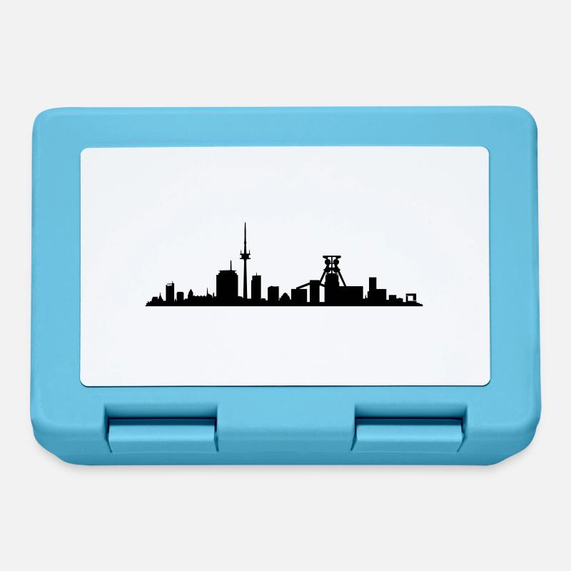 Skyline Essen - Brotdose - Saphirblau