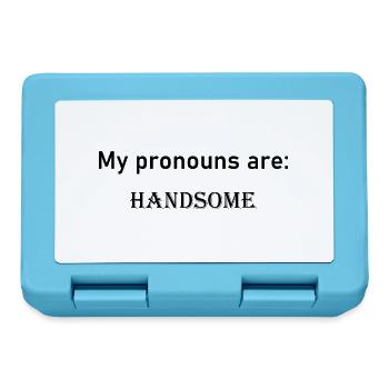 My pronouns are: HANDSOME - Lunchbox - sapphire blue - Front