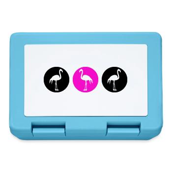Flamants roses Design 2 - Boîte à goûter - bleu saphir - Devant