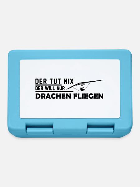 der will nur hängegleiten Geschenk - Brotdose - Saphirblau