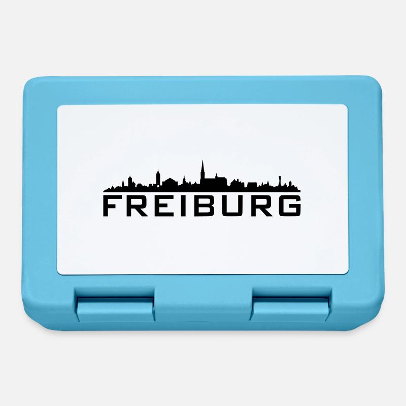 Skyline Freiburg Name - Brotdose - Saphirblau