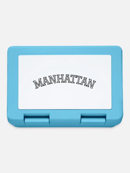 Manhattan outline black - Brotdose - Saphirblau