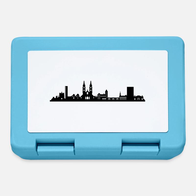 Skyline Basel - Brotdose - Saphirblau