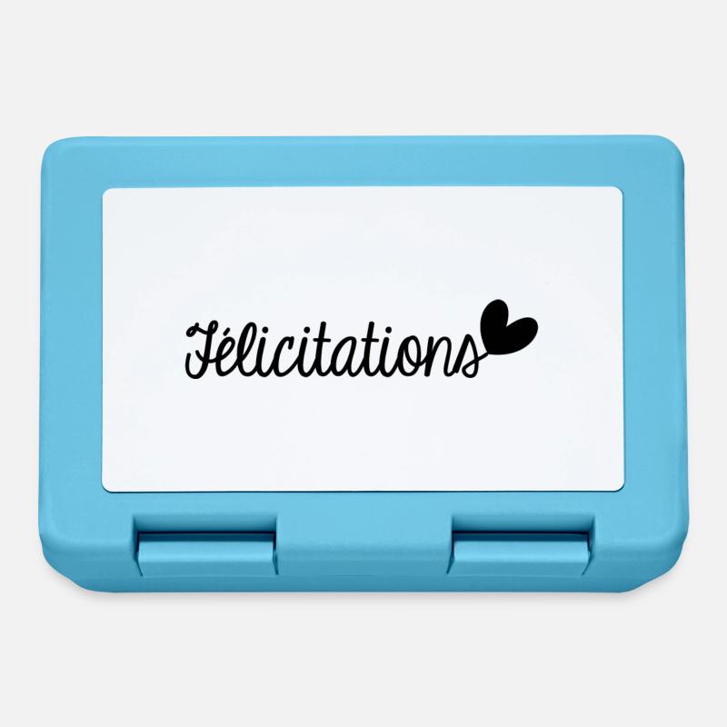 FELICITATIONS. BRAVO. NAISSANCE. ANNIVERSAIRE. BAC - Boîte à goûter - bleu saphir