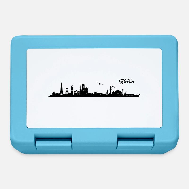 Borkumer Skyline - Brotdose - Saphirblau