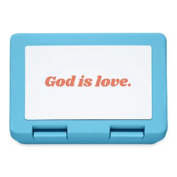 God Is Love - Christian Quote - Lunchbox - sapphire blue - Front