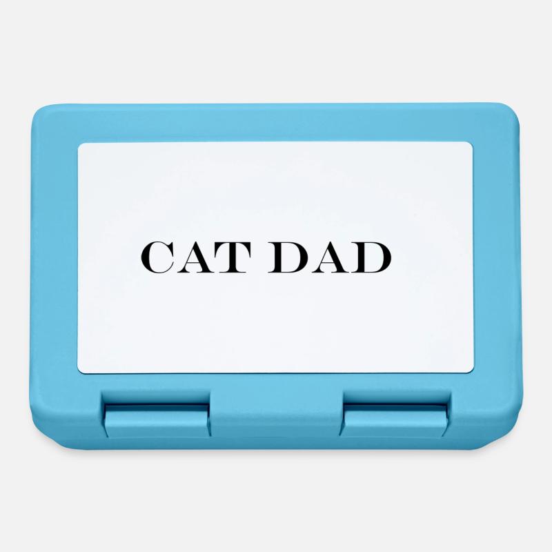 Papa chat - Boîte à goûter - bleu saphir