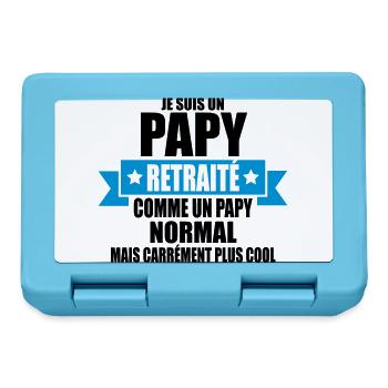 je suis un papy retraité - Boîte à goûter - bleu saphir - Devant