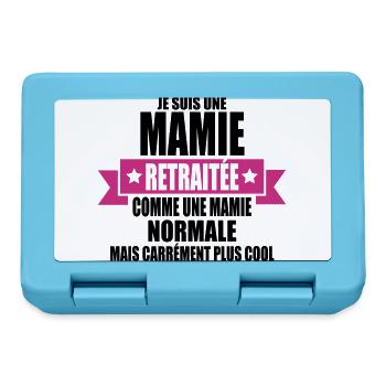 je suis une mamie retraitée - Boîte à goûter - bleu saphir - Devant