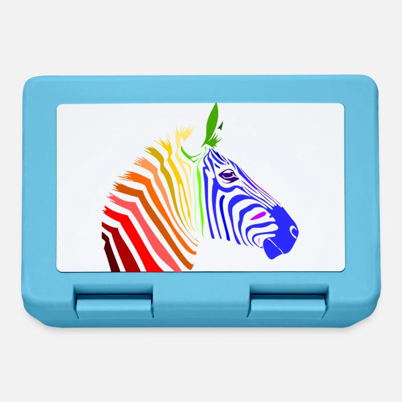 Zebra; Punk Zebra; Rainbow Zebra - Brotdose - Saphirblau