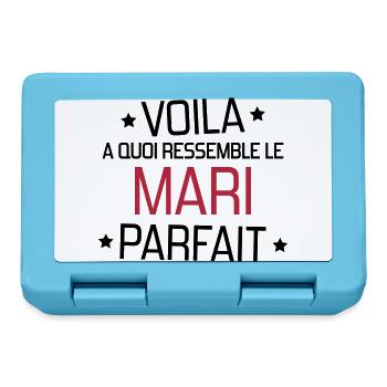 Mariage Amour Marié Mariée EJG EVJF Mari Femme - Boîte à goûter - bleu saphir - Devant