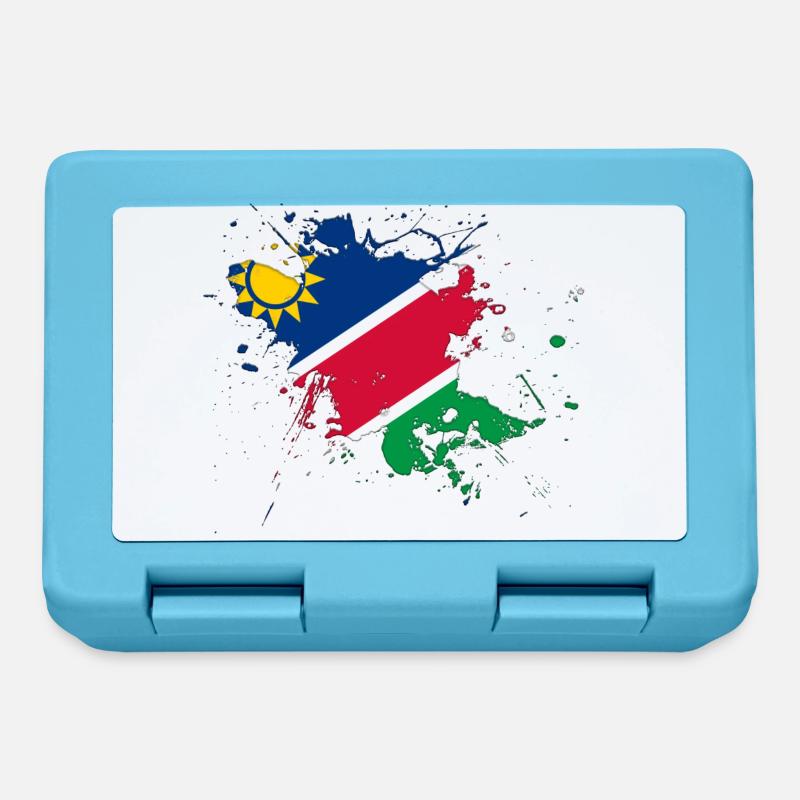 Namibia Flagge als Farbklecks - Brotdose - Saphirblau