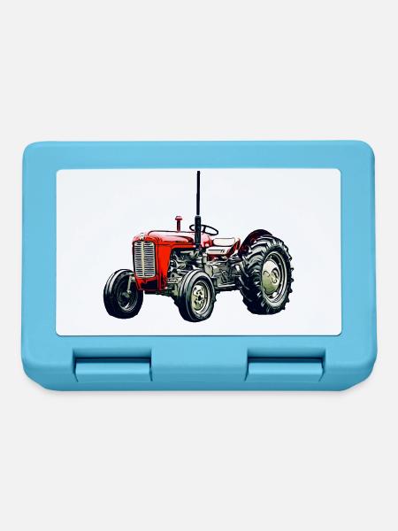 Alter M F 35 Traktor - Brotdose - Saphirblau