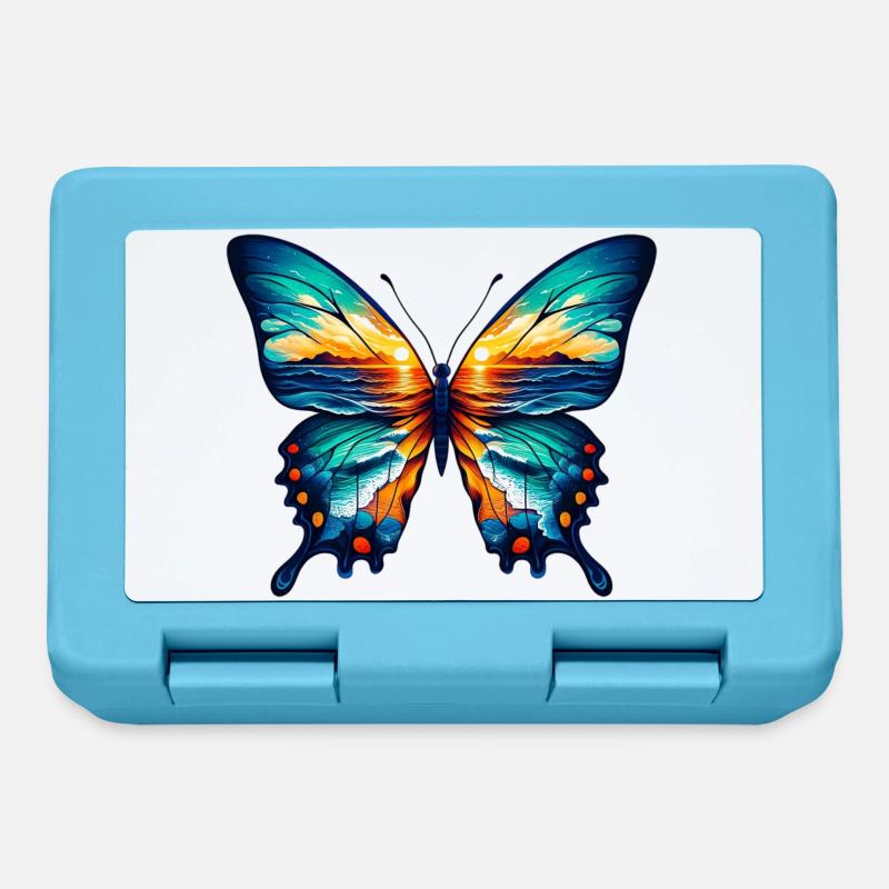 Schmetterling - Brotdose - Saphirblau