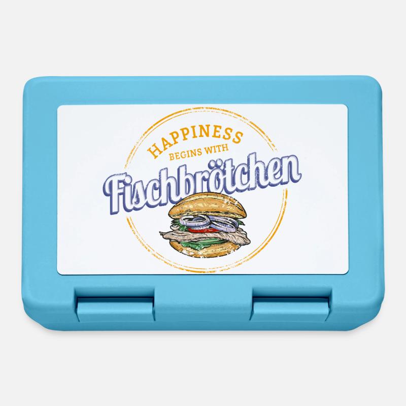 Fischbrötchen mit Matjes oder Bismarckhering - Brotdose - Saphirblau