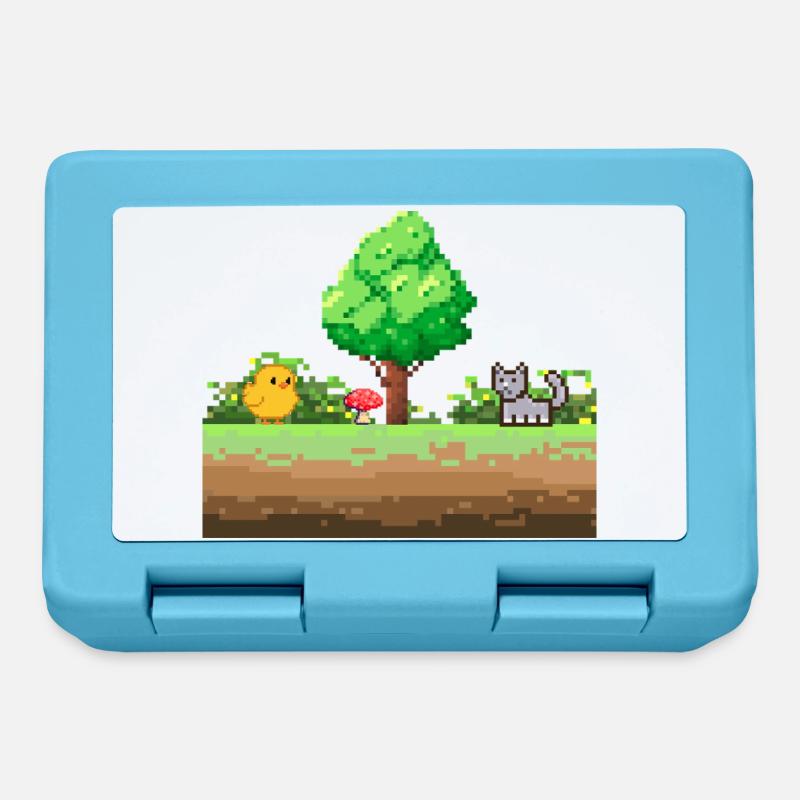 Pixelgarten Abenteuer - Brotdose - Saphirblau