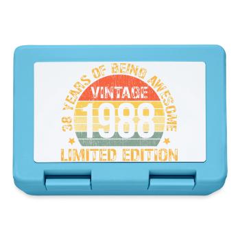 Édition limitée du motif d’anniversaire vintage 1988 - Boîte à goûter - bleu saphir - Devant