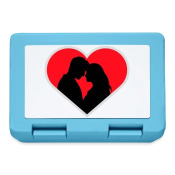Couple Silhouette Amour Romance Petit ami de la Saint-Valentin - Boîte à goûter - bleu saphir - Devant