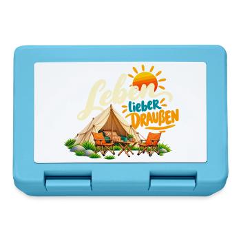 Leben Draußen Camping Vibes - Brotdose - Saphirblau - Vorne
