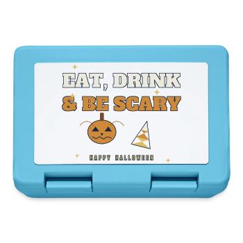 Essen, Trinken & Sei Gruseliges Halloween-Tee - Brotdose - Saphirblau - Vorne