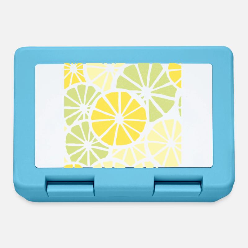 Lemon Slices Pattern - Lunchbox - sapphire blue