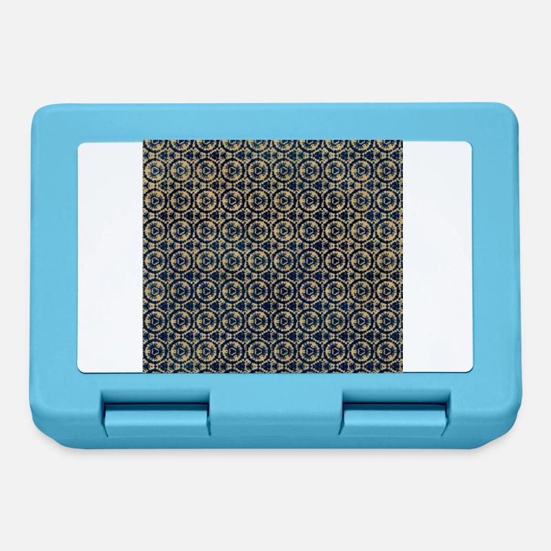 Gold Tie Dye Textile Pattern - Lunchbox - sapphire blue