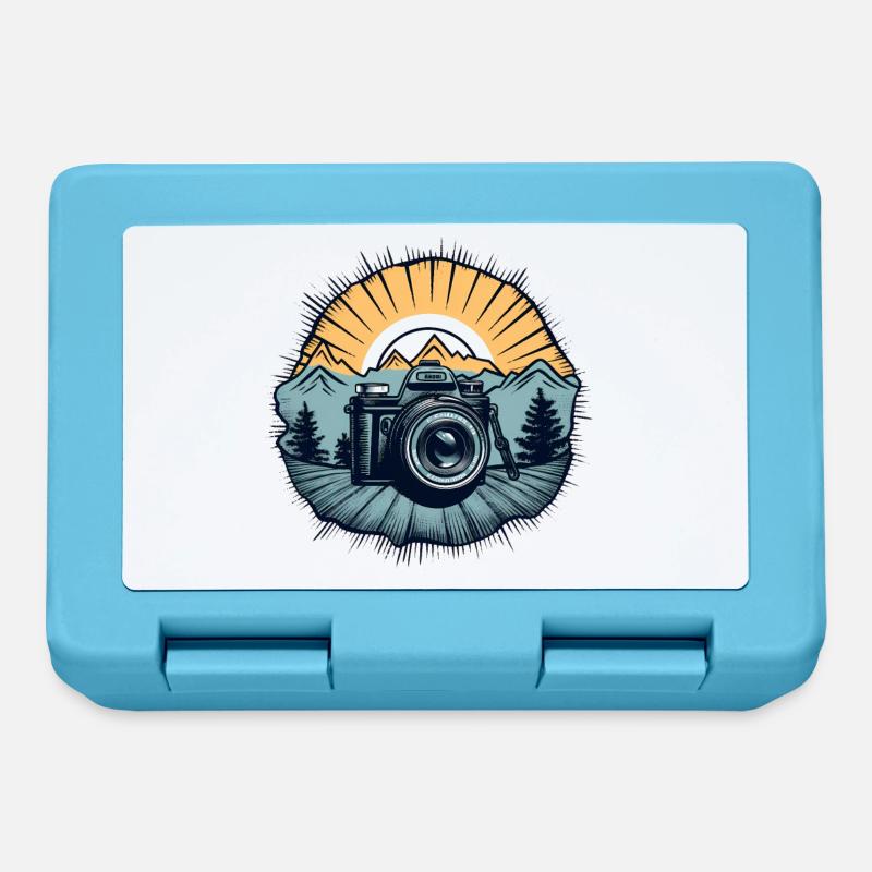 Logo de caméra rétro cool - Boîte à goûter - bleu saphir