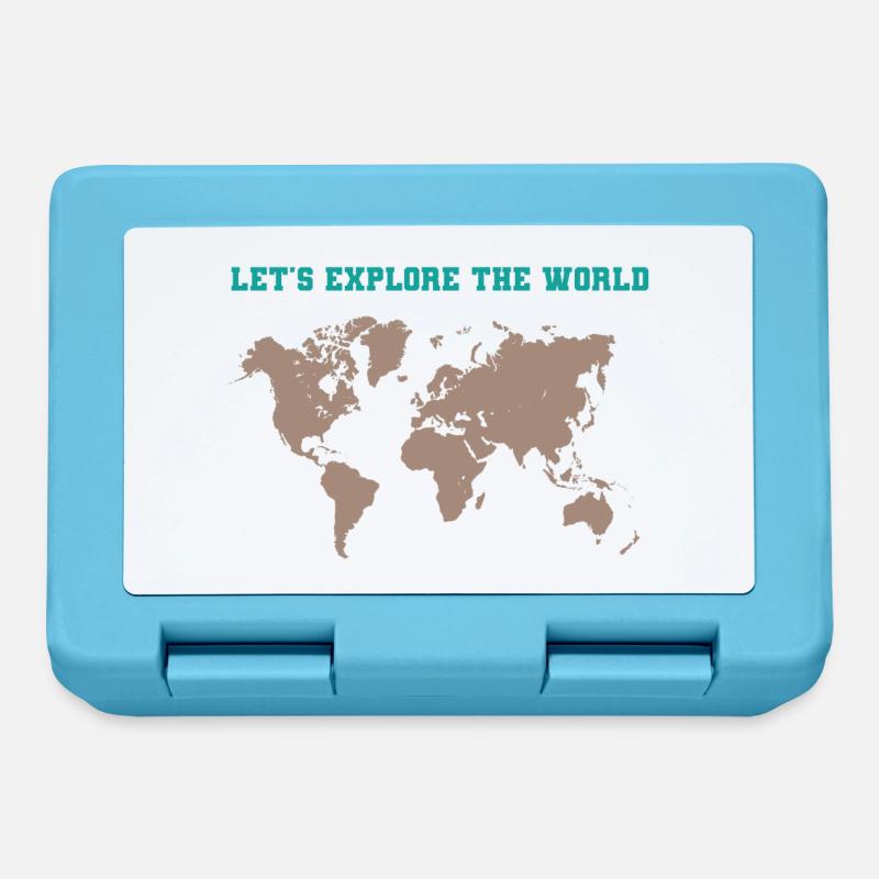 Let's explore the world - Lunchbox - sapphire blue