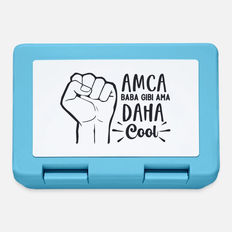 Amca Baba Gibi Ama Daha Cool - Brotdose - Saphirblau