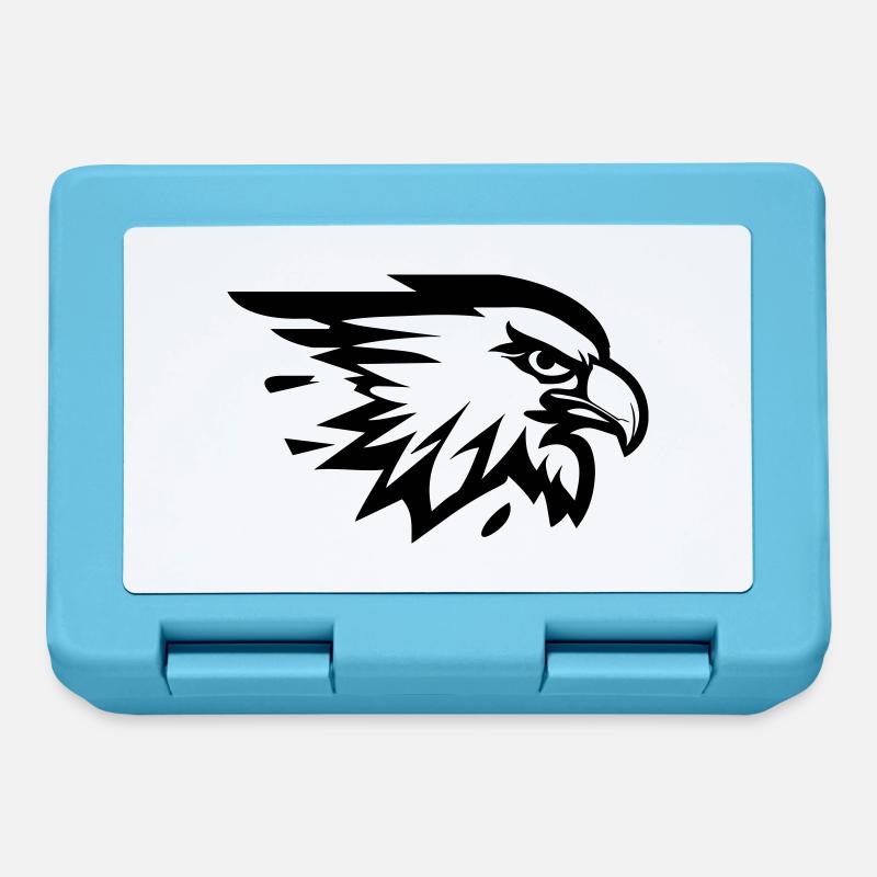 tête d'aigle avec aile en profil - Boîte à goûter - bleu saphir