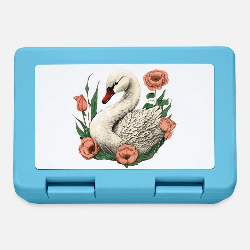 Cygne - Boîte à goûter - bleu saphir