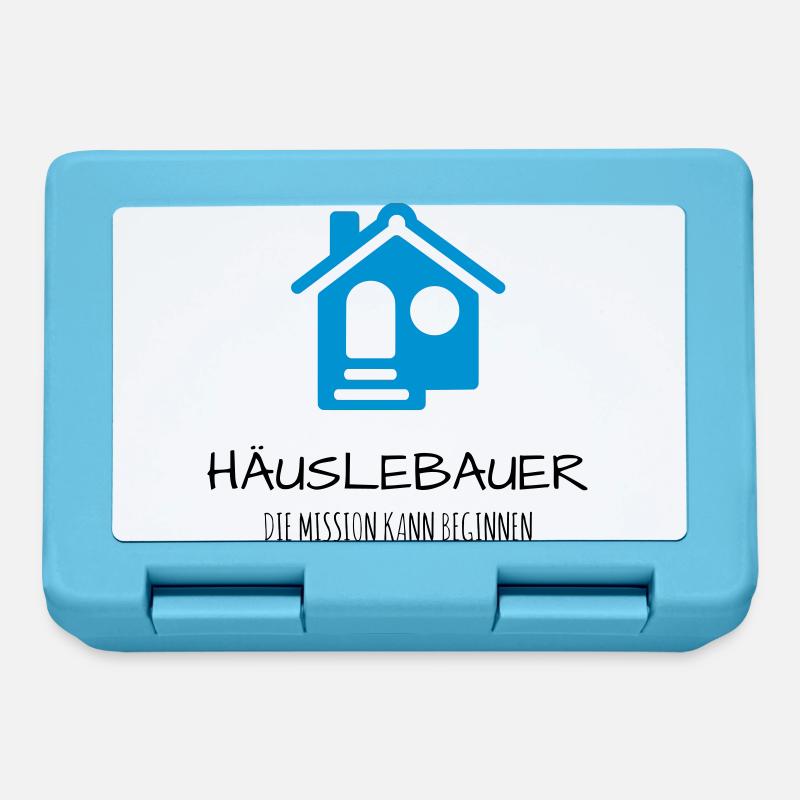 Häuslebauer Haus Bauherr Geschenk Idee - Brotdose - Saphirblau