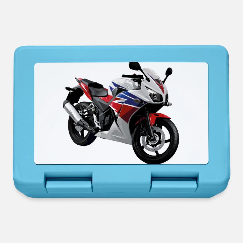 Motorrad - Brotdose - Saphirblau