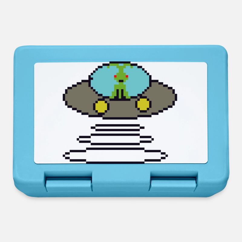 Retrogaming Pixel Ufo - Lunchbox - sapphire blue