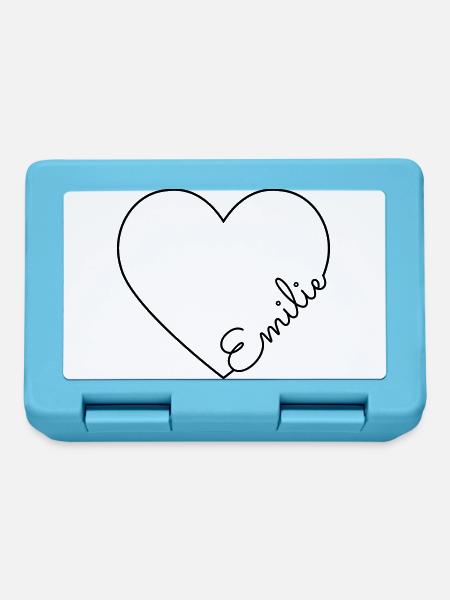 Emilie Name - Brotdose - Saphirblau